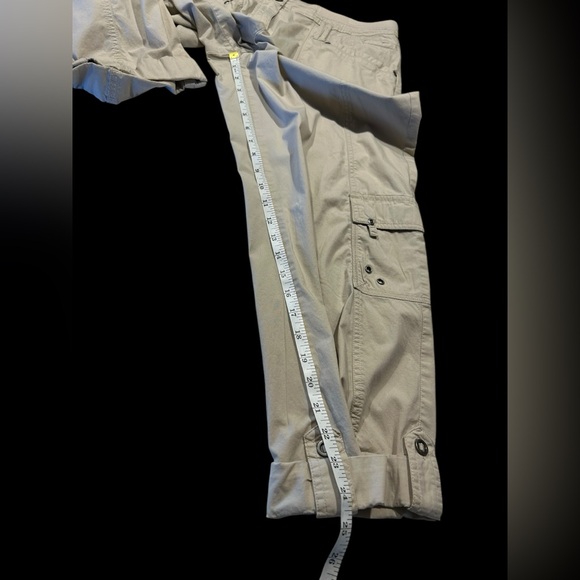 Chico’s Light Khaki Cargo Pants with a stretch waist - Picture 8 of 10